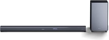 Sharp HT-SBW800 5.1.2 Soundbar, 570W Dolby Atmos Soundbar with Subwoofer for TV with Wireless Bluetooth, Surround Sound, 4K Pass-Through, Aux, HDMI ARC/CEC & USB Playback, Table Top Sound Bar - Black