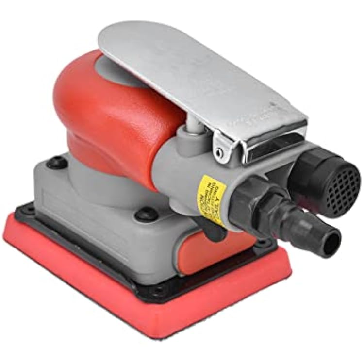 Luqeeg Air Orbital Sander, Air Square Orbit Finishing Sander, Professional Orbit Pneumatic Sheet Sander Alloy Steel Air Palm Sanding Sandpaper Machine for Deep Corner, 10000rpm 75x100mm3x4in
