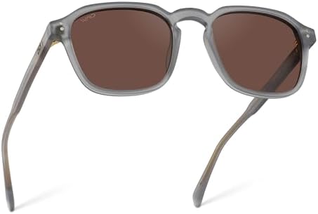 WearMe Pro Men's Polarized Square Sunglasses - Wide Fit Retro Style, UV400 Protection, Acetate Frame