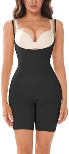 Open Bust Shapewear Bodysuits for Women Tummy Control Mid-thigh Slimmer Butt Lifting Body Shaper