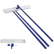 Gbonklong Concrete Float Tools, Magnesium Bull Concrete Float with 3Pcs Poles Long Concrete Bull Float Kit 47.24x7.87in Troewl Concrete Hand Float (Blue)