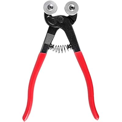 HL Glass Tile Nippers 8inch 200mm Heavy Duty Mosaic Nippers with Carbide Wheels Portable Tile Cutter Pliers Wheeled Tile Nippers Tool Ceramic Breaking Plier for Cutting Glass Ceramic KMUXEJ