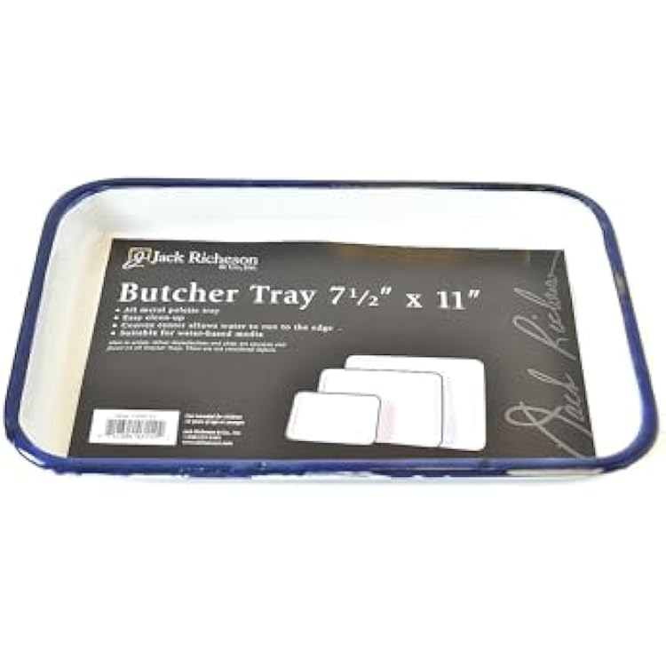 Jack Richeson Butcher Tray Palette, 7 x 11 in, Porcelain On Steel, White -