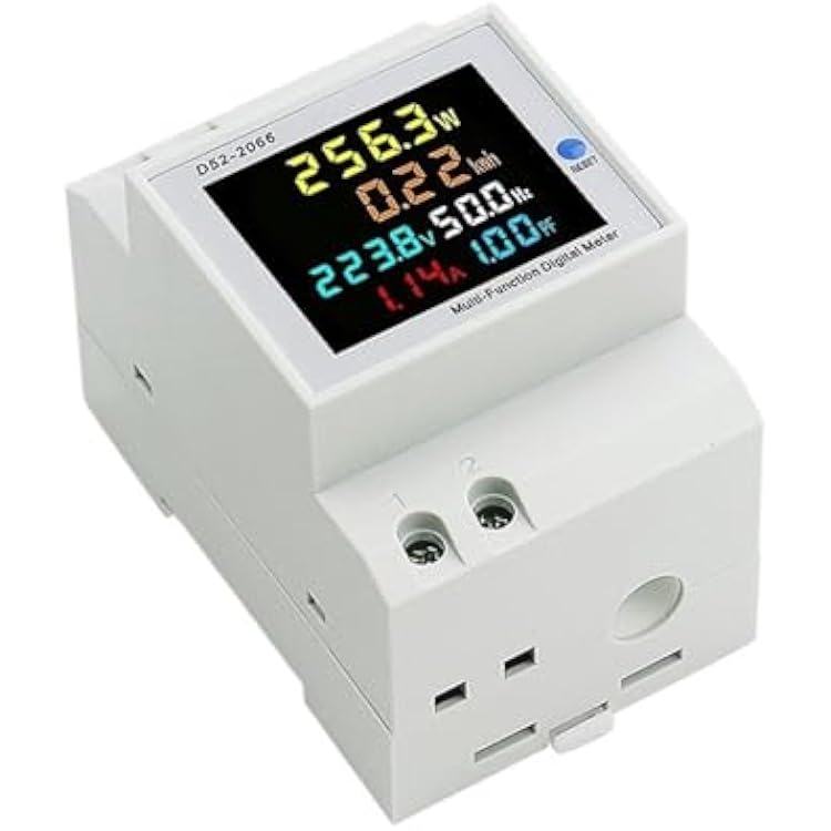 6IN1 Din Rail AC Volt Monitor 110V 220V 380V Current Power Kwh Electric Energy Meter Smart AMP 100A D52-2066Built-in CT,250-450V