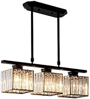 Crystal Chandelier - Modern Luxury Hanging Pendant Lamp for Living Room, Bedroom, Dining - LED Ceiling Light - Elegant Rectangle Design