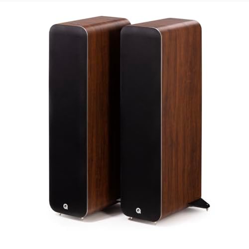 Q Acoustics M40 Bluetooth Powered Floorstanding Speakers HD Wireless Music Home Theatre Surround Sound System Walnut Tweeter 0.9, Mid BassDriver 5.0, Freq. Response 38 Hz 22 kHz