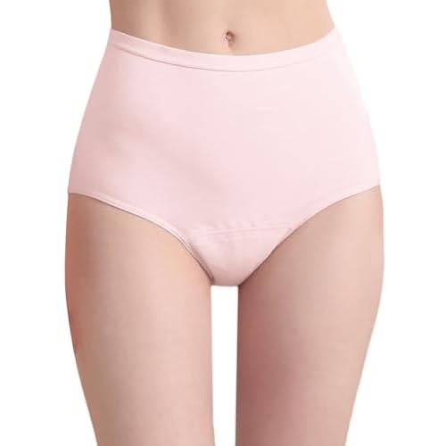 Urinary Incontinence Postpartum Underwear for Women Washable Leak Proof Odor Control 56ml Absorbency Brief 1 Pack Pink, XL