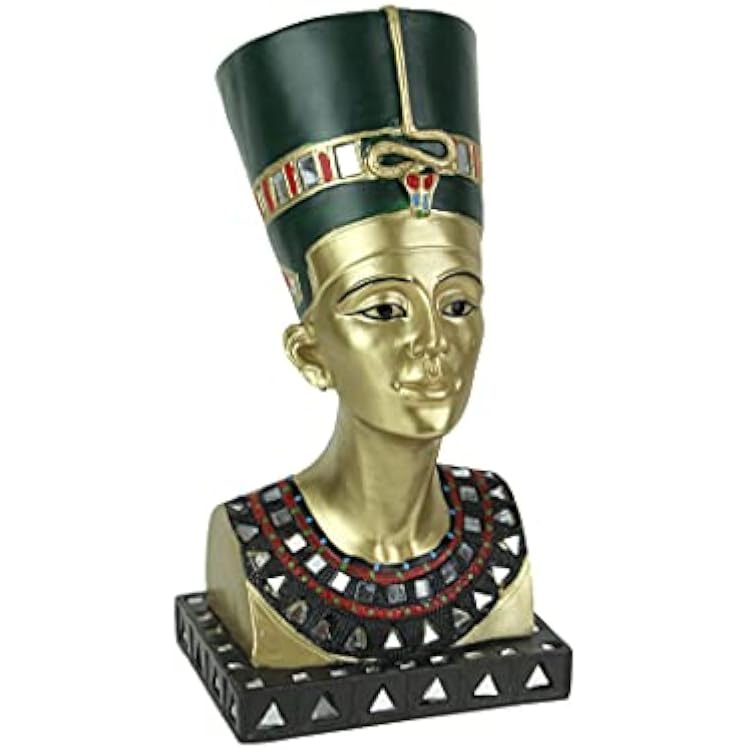 EVERSPRING Golden Finished Ancient Egyptian Queen Nefertiti Bust Statue, Multicolored, One Size
