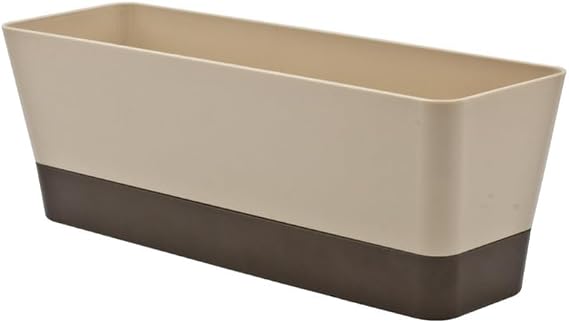 16x3.8 Inch Window Boxes with Drainage Holes & Trays, Black Plastic Planter for Herbs, Succulents and Flowers, Indoor Outdoor Window Sill, Balcony & Garden Decor