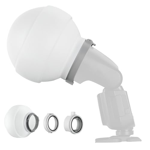 Godox ML-CD15 Collapsible Flash Diffusion Dome Diffuser with 3 adapters Compatible with Most Flashesfor Godox TT520 TT600 V1V1 Pro AD100Pro for Wedding Portrait Studio Indoor Outdoor Photography
