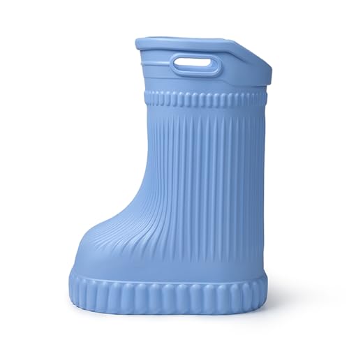 Foot Spa Bath,Boot Shaped with Massage Bumps & Calf Soaking for Relaxation, Pain Relief and Improved Circulation blue,L