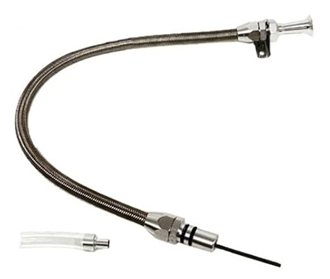 Compatible/Replacement for Chevy/GM Turbo TH-350/TH-400 Flexible Transmission Dipstick - Firewall Mount