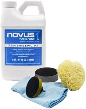 NOVUS Plastic Polish with Buffing Kit | Plastic Clean & Shine #1 | 64 Ounce Bottle