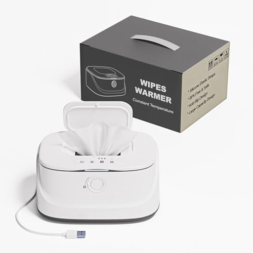 Wipes Warmer with an Integrated Nightlight,Innovative Spring Design,Large Capacity Wipes Dispenser,Fast and Even Heating, Temperature Display,3 Modes of Temperature Heating Control, Prevent Dry Out