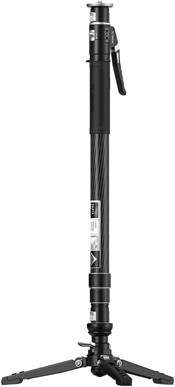 Pineta Pro Carbon Fiber Monopod with Pedal Base, Travel Monopod with Removable Base for Shooting Bird/Wedding/Animal/Sports Event/Live Show, Max Load: 10kg(Gimbal:5kg)