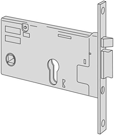Electric lock CISA art. 14351900 entry 90 for cylinder mortise for ambidextrous bands box height 77 mm. front 20, only self-locking latch, open stop, voltage 12 ca CE