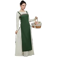 miccostumes Women's Viking Apron Medieval Strappy Over Dress with Belt