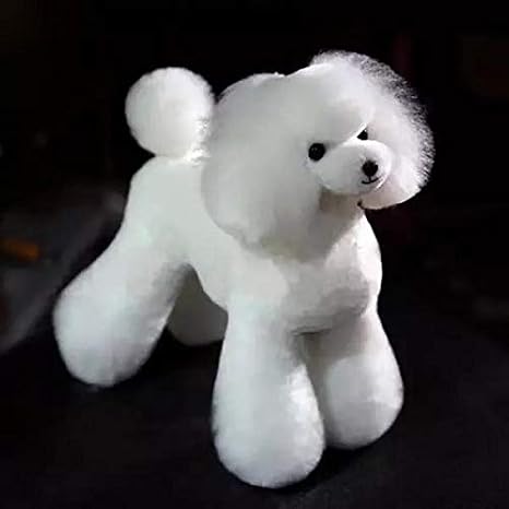 OPAWZ High-Density Toy Poodle Whole Body Dog Wig, Dog Mannequin Wig White, Wig Only