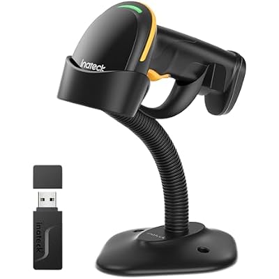 Inateck 2D Barcode Scanner with Intelligent Stand, Wireless QR Code Scanner, Handheld Scanner with APP and SDK, 2D Imager with 2600mAh Battery, BCST-35