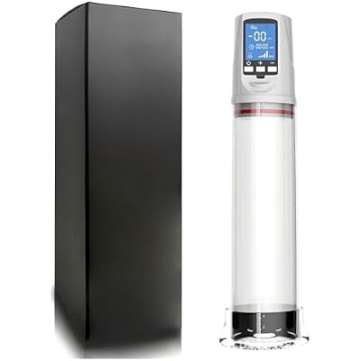 Automatic Vacuum Pump Training Device, Strength Suction Air Pressure Electric Massager, LCD Display Powerful 2 Sucking Modes Pump Increase Size for Bigger Stronger Men Z78I5