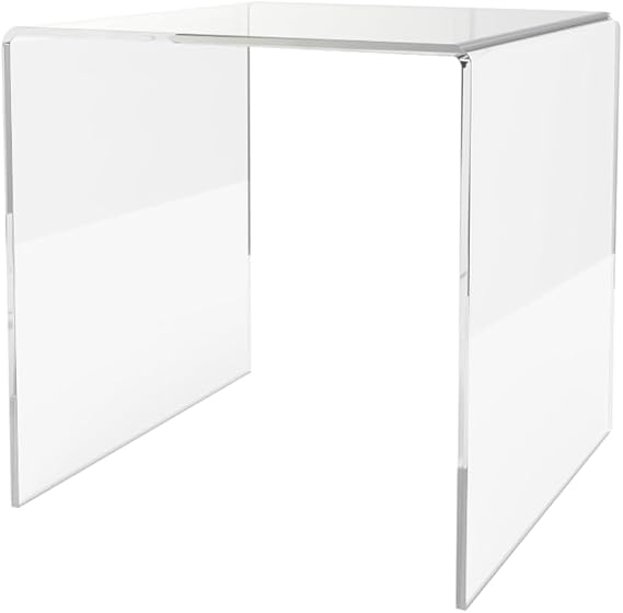 Marketing Holders Clear Acrylic Riser Platform 6 Inch Wide Square Display Organize Retail Countertops Merchandise Showcase Lucite Podium One Piece Stand Counter Pedestal