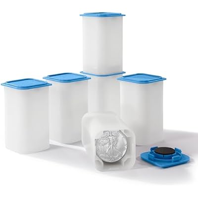 LIGHTHOUSE - Square Coin Tubes for 20 Coins - Perfect for Silver Eagles and US Silver Dollars - Intercept Corrosion Protection 40-41mm - Pack of 6