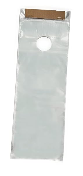 Clear 5 1/2" x 15" Plastic Poly Door Knob Hanger Bags for Flyers Promotions Marketing Mail Newspaper Hanging Bags Protect from Rain, Snow and Other Weather (100)