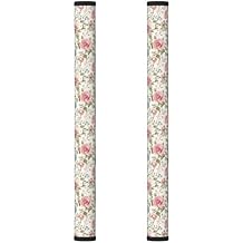 DADABULIU Refrigerator Handle Covers Flower Boho Rose Floral 2 Pack Fridge Door Handle Cover, Kitchen Appliance Handle Protector for Dishwasher, Oven, Microwave, Fits 3.5 to 4.3 Inch Circumference