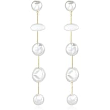 Statement Pearl Drop Earrings,Long Drop Baroque White Pearls Jewelry Gift for Women
