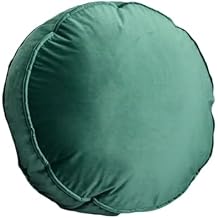 MOJUN Round Throw Pillow, 17.7 Round Pillow Cushion for Couch Velvet Round Throw Pillow Cushion Floor Pillows for Sofa Bed Living Room Chair Floor Car Home Decoration, Dark Green