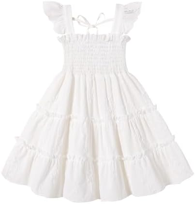 YOUNGER TREE Toddler Girl Dress Kids Sleeveless Ruffle Dresses for Girls Summer Outfits Beach Sundress