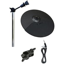 Alesis Turbo/Nitro Express/Nitro Pro 10 Inch Cymbal with 19 Inch Cymbal Arm/Clamp and Silverline Audio 10ft Connection Cable Bundle - Compatible with Surge, Command, Crimson, Strike