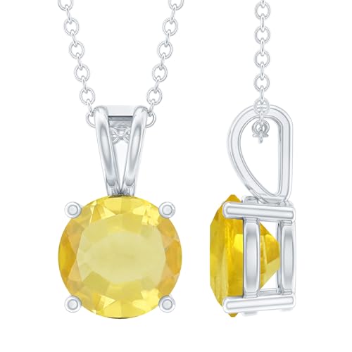 Certified 2 Carat Solitaire Necklace With Silver Chain, AAAA Quality - Gift For Special Occasions