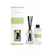 Claire Burke Original Reed Diffuser Oil Starter Kit with Amber Glass Vessel and Rattan Reeds for Home