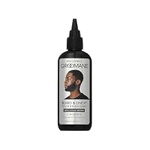 RED Pro GROOMANE Beard & Lineup Color Enhancement for Airbrush, Natural Semi-Permanent Barber Beard Dye, Long-Lasting Gray Coverage, Men Hairline Color (Black (Concentrate), 3.5 fl.oz)