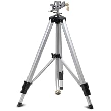 YAMATIC Tripod Impact Sprinkler, Adjustable 2150 in Lawn Sprinkler with Metal Pulsating Head, Up to 90 ft Spray Distance, 360 Coverage for Large Yard, Garden & Landscape Watering