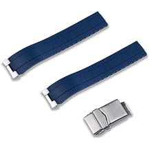 Crafter Blue MX03-143 FKM Rubber Strap Replacement Band with Watch Endlinks for Seiko 1965 Heritage Diver 40.50MM SPB143, SPB145, SBP147, SPB149
