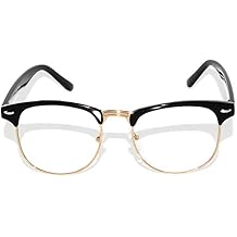 OWL Retro Style Half Frame Sunglasses Metal Frame Smoke and Clear Lens