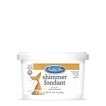 Satin Ice Gold Shimmer Fondant With Edible Glitter (1 Pound, Vanilla) For Cake Decorating