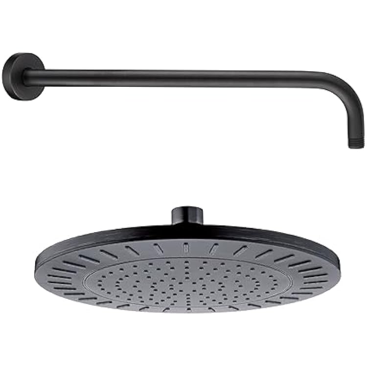 BRIGHT SHOWERS 9 Inch High Pressure Waterfall Showerhead with 16 Inch Shower Head Extension Arm, Oil-Rubbed Bronze