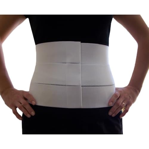 Alpha Medical The Abdominal Binder & Waist Trimmer Lightweight, Breathable Support for Postpartum, Post-Op, and Body Shaping 3-Panel Small White