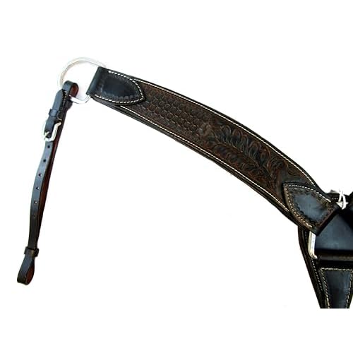 Generic Western Breast Collar Roping Horse Barrel Racing Trail BREASTCOLLAR Tooled Leather Ranch Roping Working Breastplate | Horse Size Black Oak