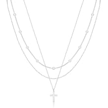 ASCOMY Layered Necklaces for Women Dainty Gold Necklace 14K Gold Plated Herringbone Necklace for Women Pearl Cross Necklace Paperclip Cuban Figaro Rope Satellite Chain Gold Choker Trendy Jewelry Gift