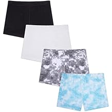 Rene Rofe 4 Pack Cotton Cartwheel Play Shorts - Under Dress Bike Shorts for Girls