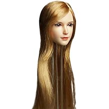 Phicen 1/6 Scale European and American Head Sculpt with Black Hair for 12" Female Body Hot Toys (C-Blonde Curly Hair) (SDH-015C)