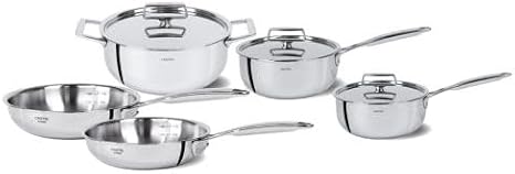 Cristel Castel'Pro 8-Piece Cookware Set, Stainless Steel, Made in France, 5-ply Construciton