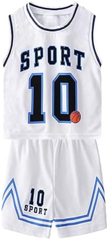 Toddler Kids Sports Shorts Set Baby Boys Girls Basketball Jersey Outfit Tracksuit Tank Top Mesh Track Shorts