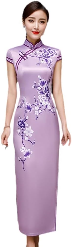 SWEPER Womens Chinese Dress - Qipao Dress Modern Silk Chinese Traditional Women Dresses Modern Cheongsam Elegant