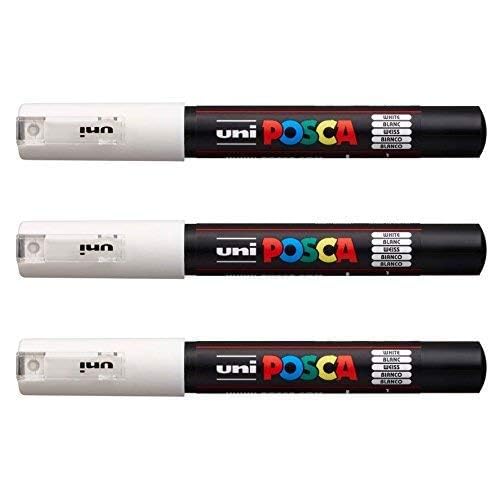 POSCA PC-1M by Uni-Ball - White [Pack of 3]