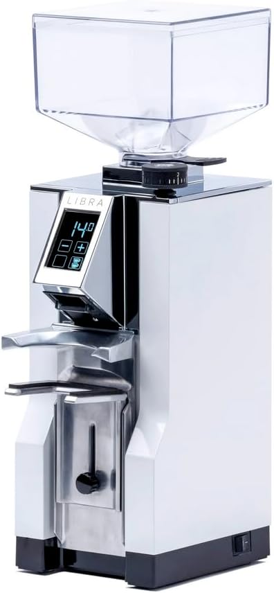 Eureka Mignon Libra Espresso Grinder | Grind by Weight | 55mm Burrs | Stepless | Silent Technology | White